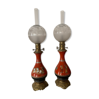 Pair of oil lamps restoration