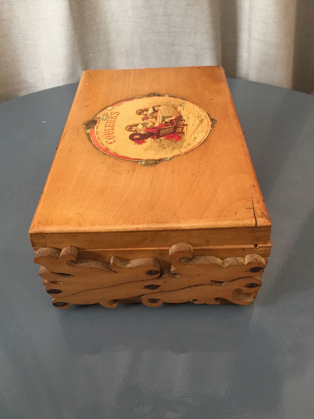 Wooden paint box 3 storage lockers