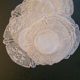 Antique coasters lined with art crochet