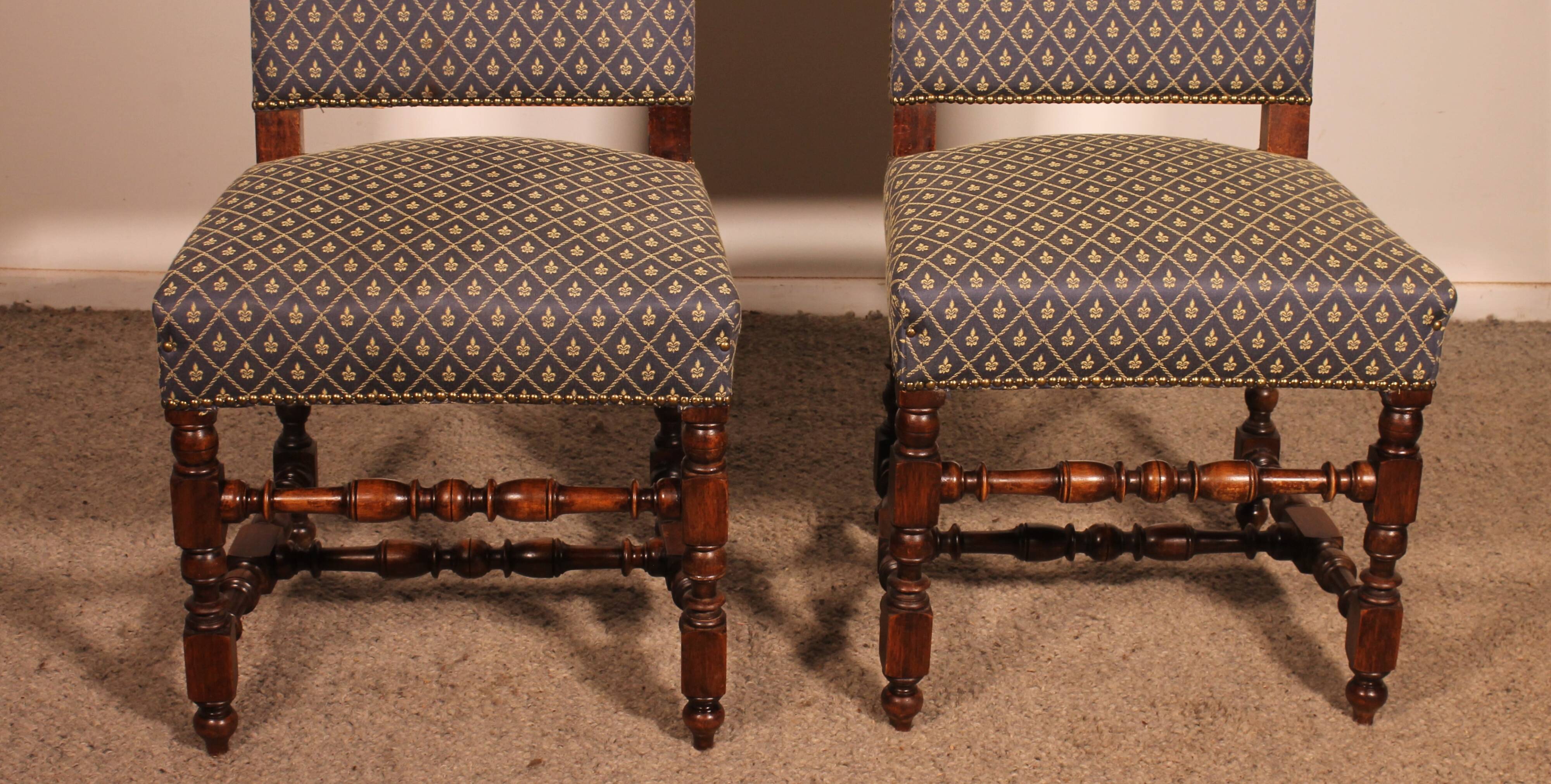 Two Louis XIII Walnut Chairs
