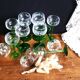 Alsace wine glasses, white wine glasses, green stemmed table glasses.