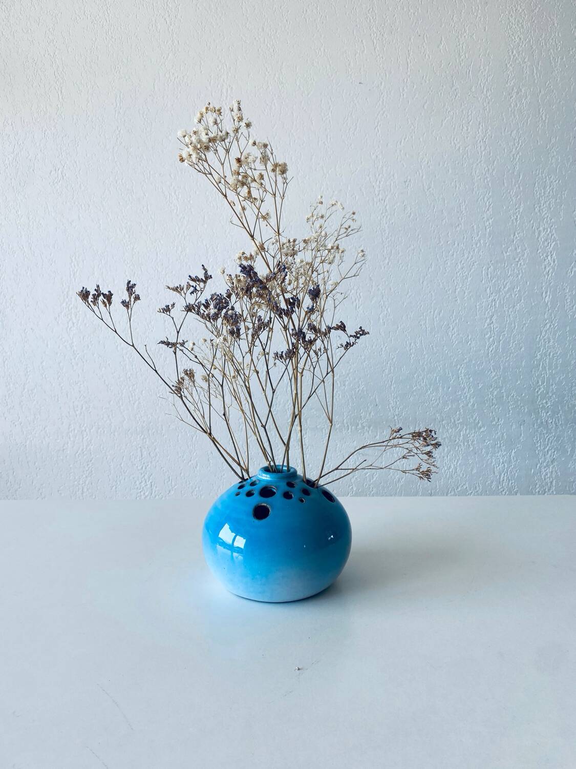 Flower spike vase signed Duriez