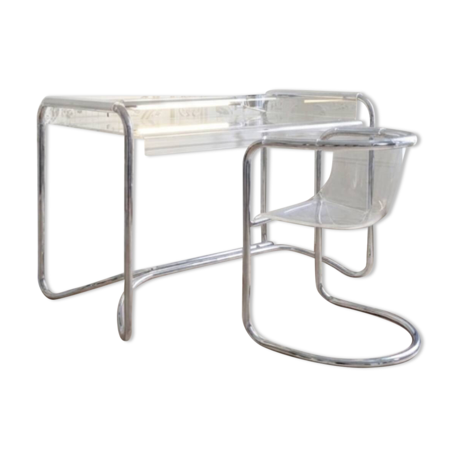 Rare Bureau  et fauteuil ''IIIForm'' Fabio Lenci ,Formes Nouvelles 70'
