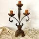 Vintage wooden and wrought iron chandelier