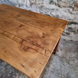 Antique French dining table with drawer, around 1900.