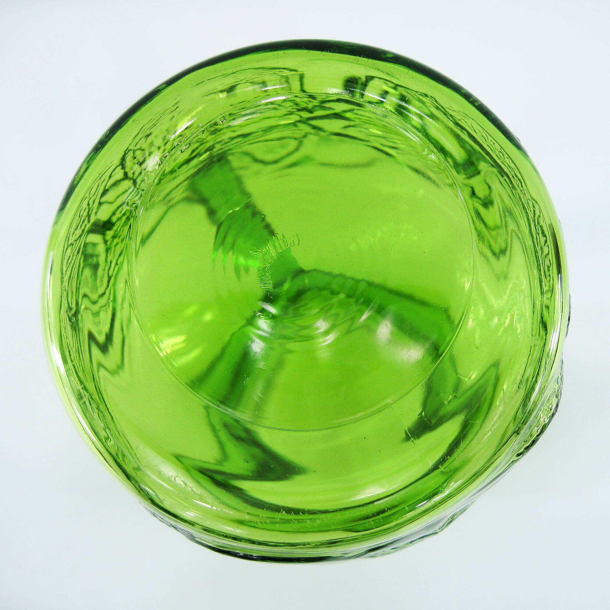 Green molded glass pitcher - Bormioli Fidenza made in Italy - vintage 60's