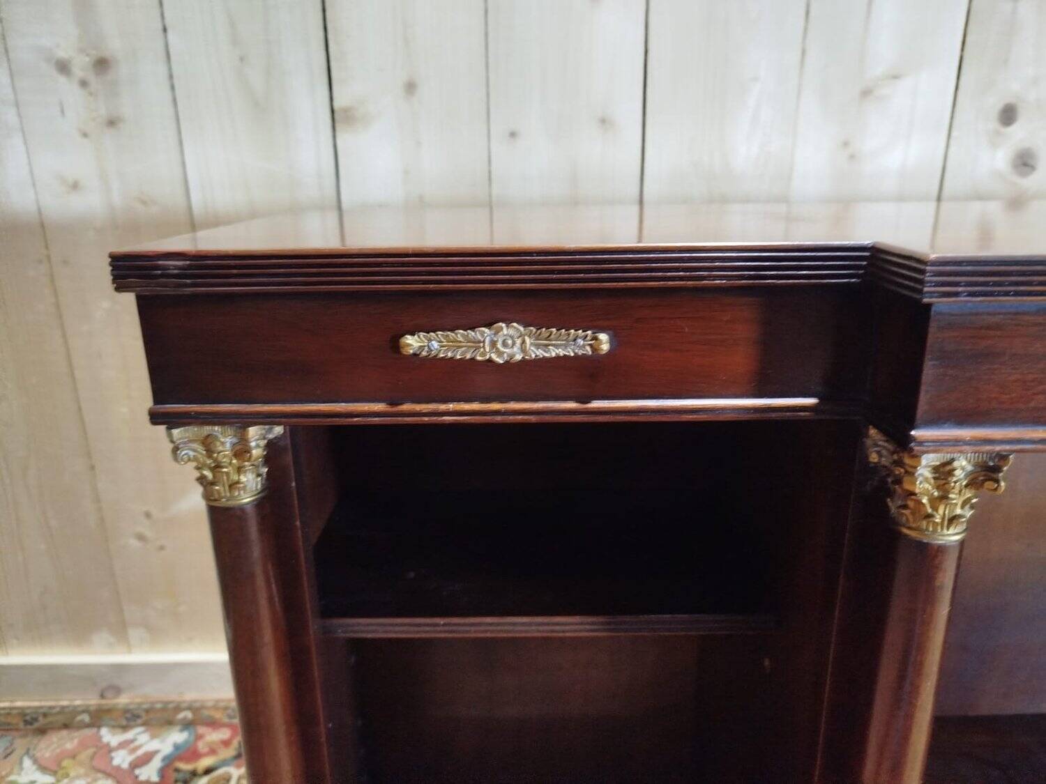 Bibus - Low Empire-style mahogany shelf/bookcase