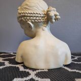 Bust "the laughing" after Jean-Baptiste Pigalle in white composite