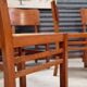 Lot de 6 chaises bois paille 1950