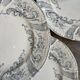 6 dessert plates Longwy in white and grey ironstone, "Saint Cloud" service.