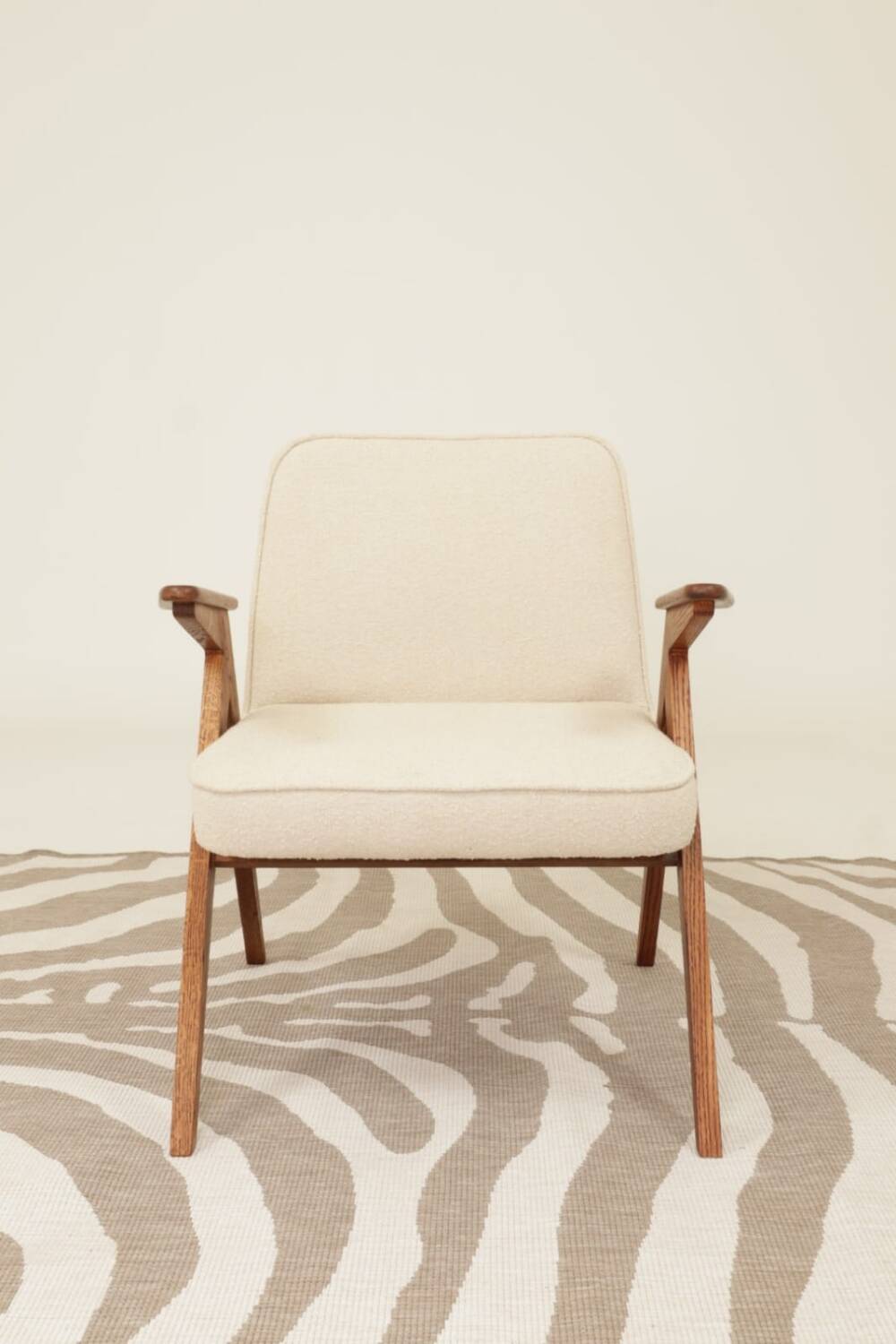 Fauteuils MID century chaise longue vintage en écru lot de 2 fauteuils