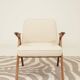 Fauteuils MID century chaise longue vintage en écru lot de 2 fauteuils