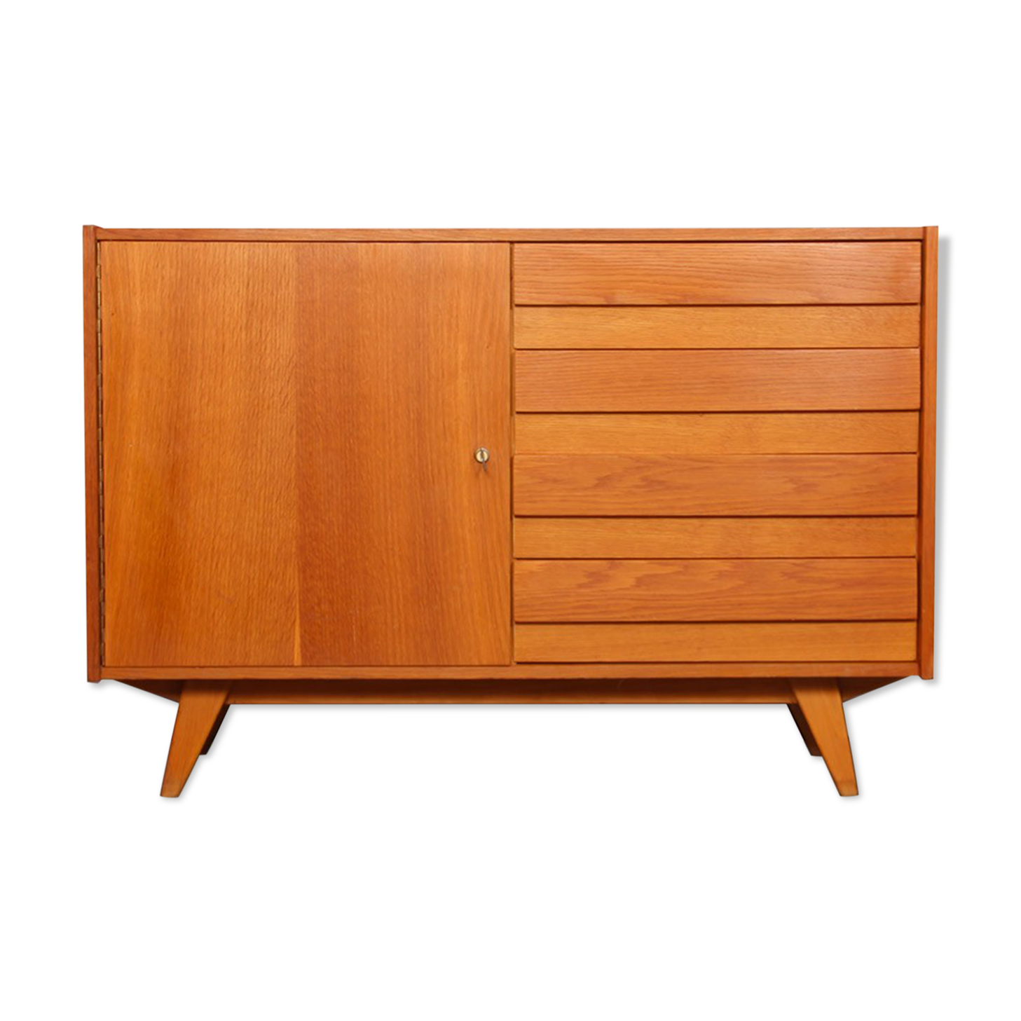 Vintage wooden 4-drawer dresser by Jiri Jiroutek, 1960