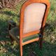 Antique Voltaire armchair in wood and green velvet Louis Philippe