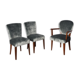 Set de 3 chaises art déco 1930s
