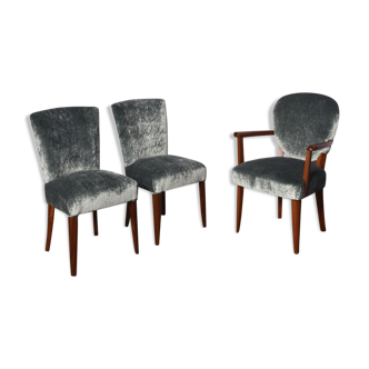 Set of 3 chairs art deco 1930 s