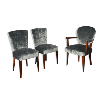 Set de 3 chaises art déco 1930s