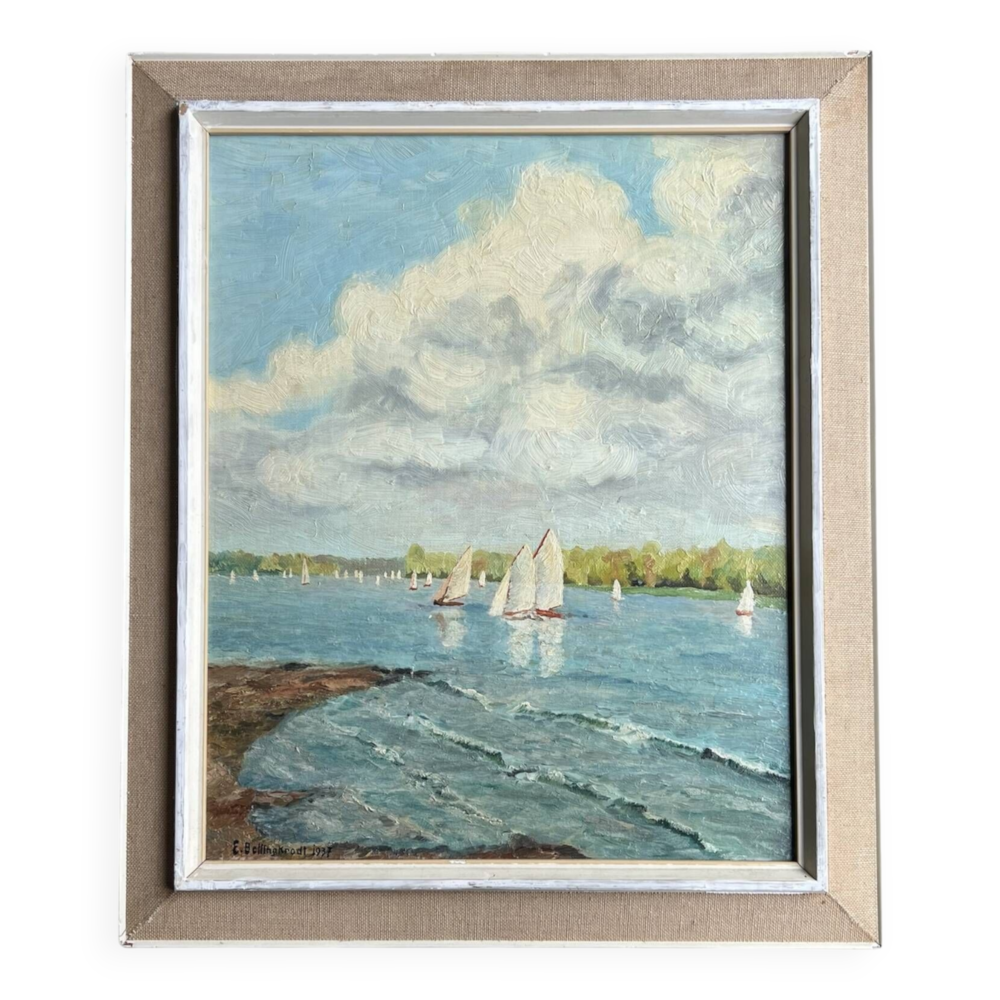 Painting, oil on canvas, signed, impressionism 1930s