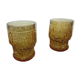 2 destructured pressed molded glasses