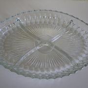 Vintage serving dish with aperitif, appetizers with its 2 serving accessories, original box