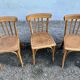 Série de 5 chaises bistrot bohème hêtre - vintage - 1950