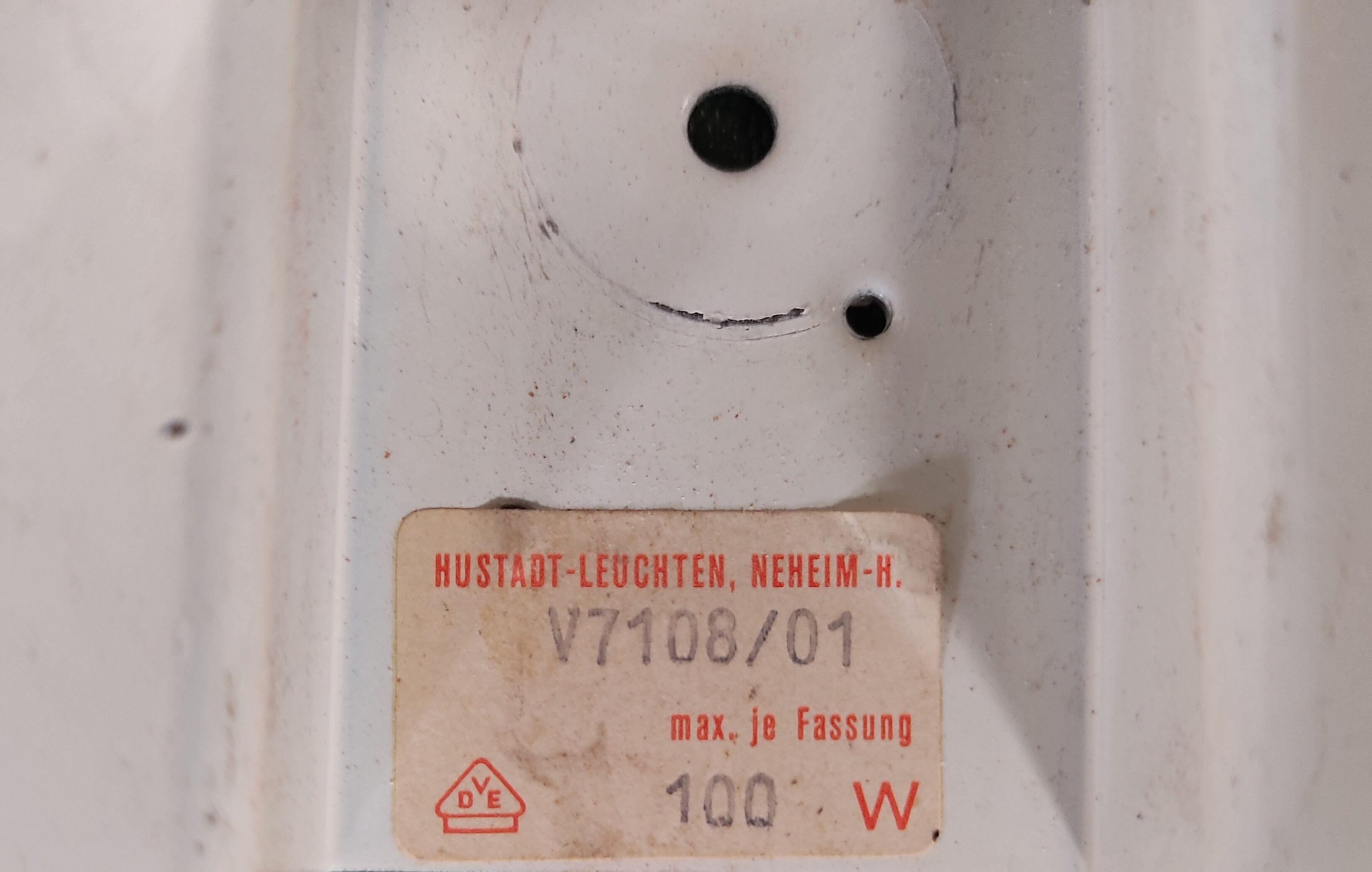 Vintage Hustadt Leuchten glass ceiling light