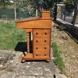 Davenport writing desk in fruitwood and burl veneer