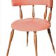 Pink gondola armchair in the style of Helmut.