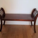 Wooden bench with armrests and moldings