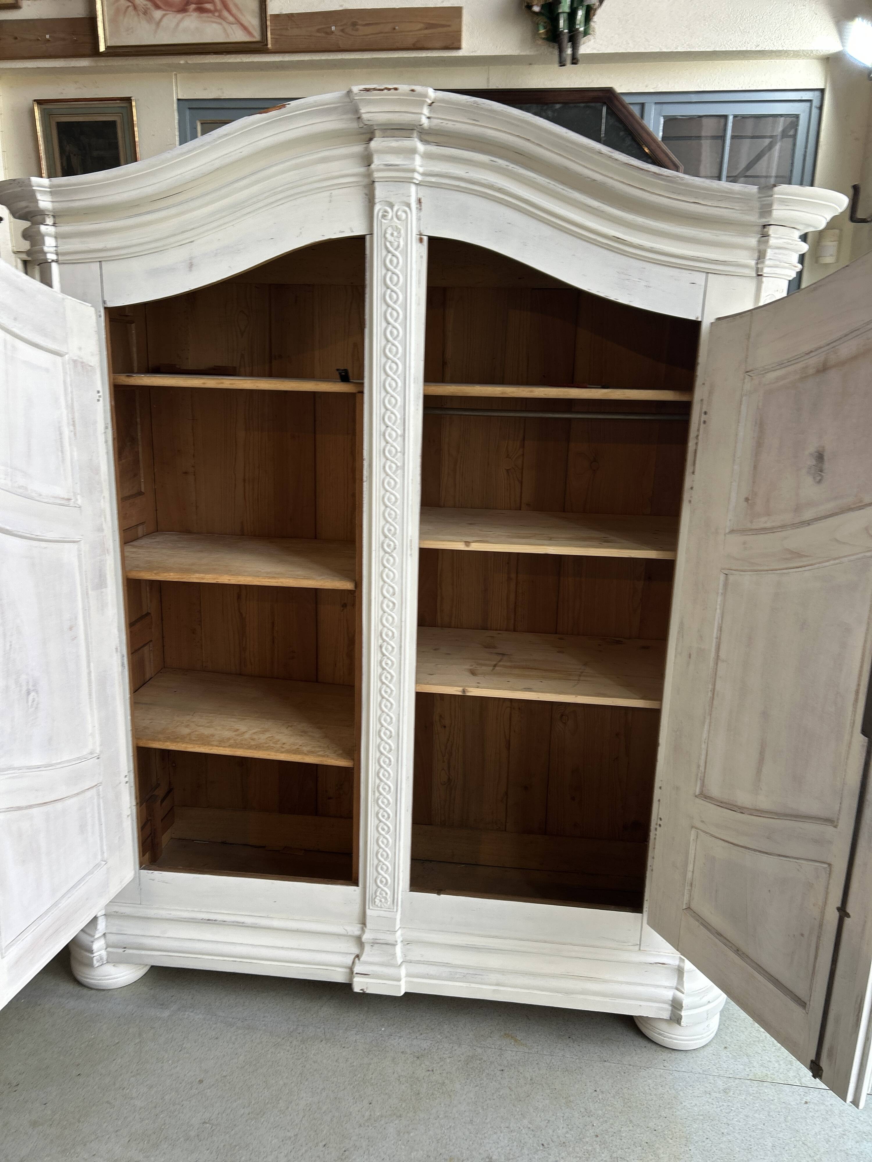 Two-door painted wardrobe, Louis XIV style, Alsatian regional work.