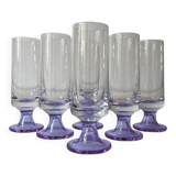 Set of 6 champagne flutes 1970