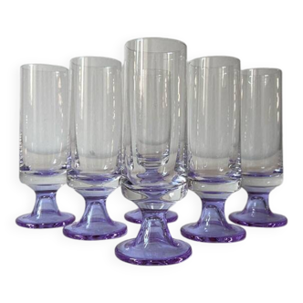 Ensemble de 6 flutes à champagne 1970
