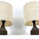 1960s Ceramic Table lamps With Original Fabric Shade From Krösselbach