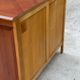 Louis XV buffet in cherry wood and shiny marquetry with 2 doors and 2 drawers