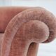 1960s, Danish lounge chair, salmon pink furniture velour, ash wood legs.