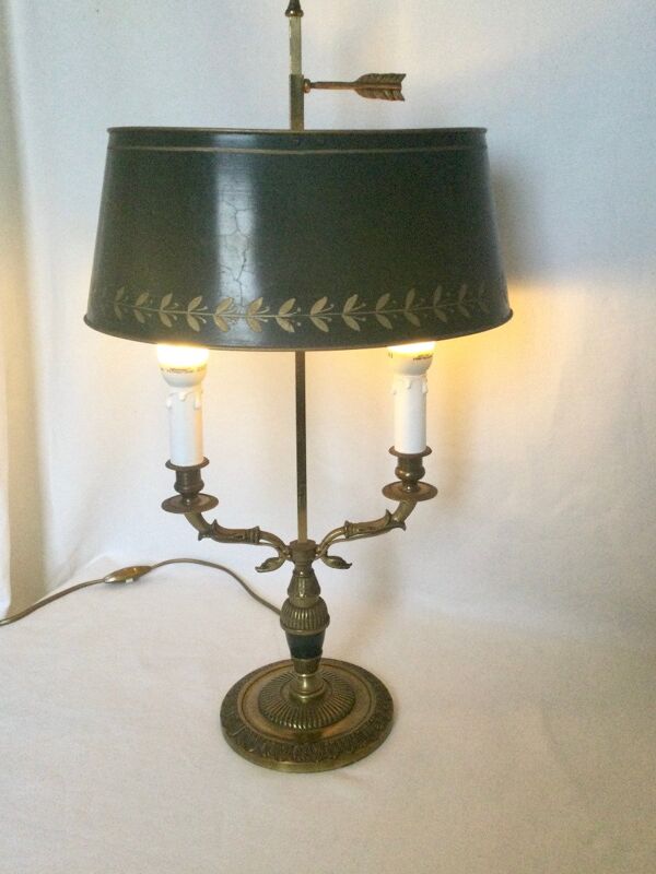 Lampe bouillotte empire à deux lumières