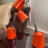 Pair of orange Lampette lamps