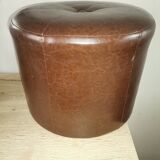 Pouf foot rest vintage leather