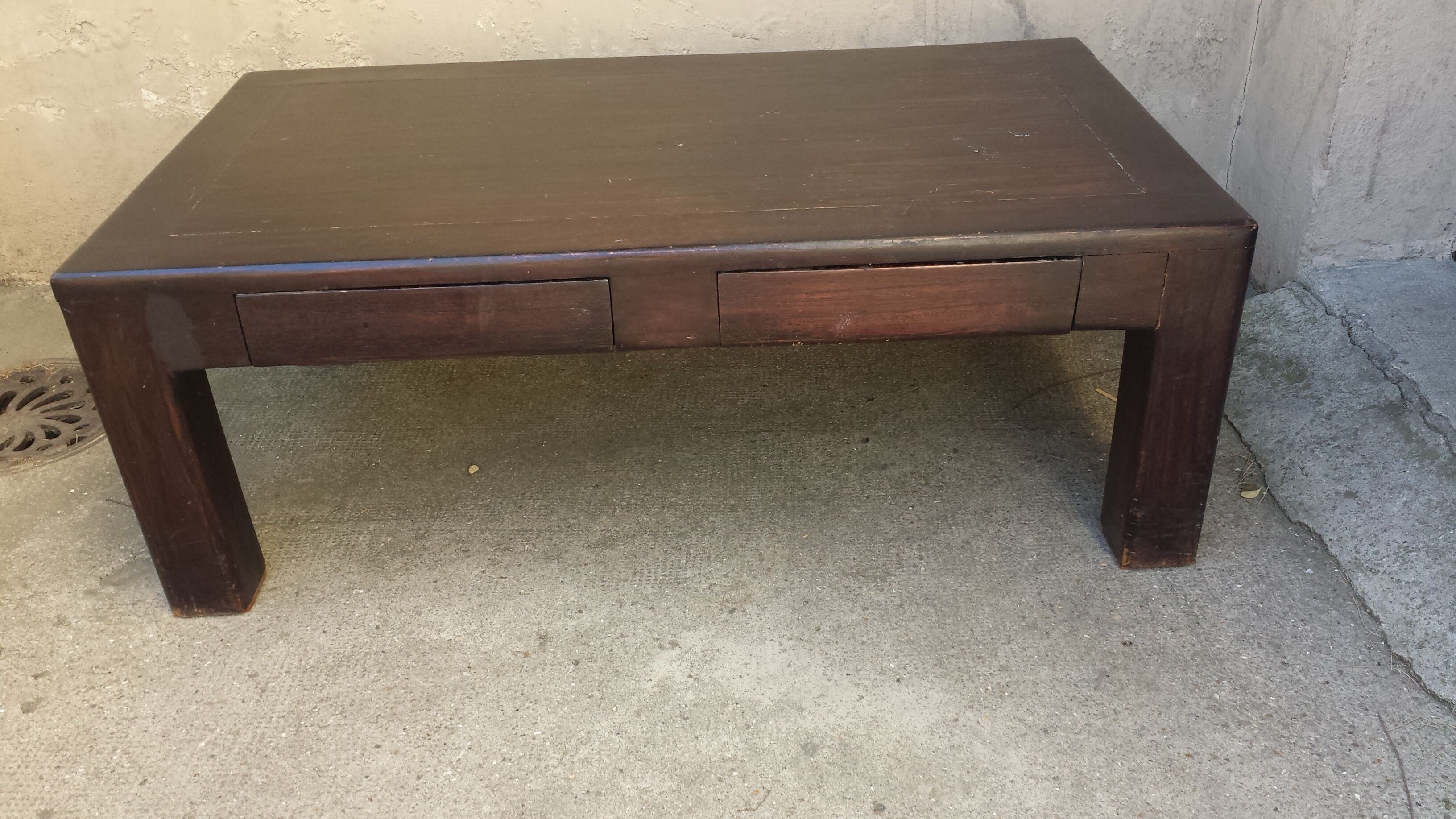 Low wooden vintage table