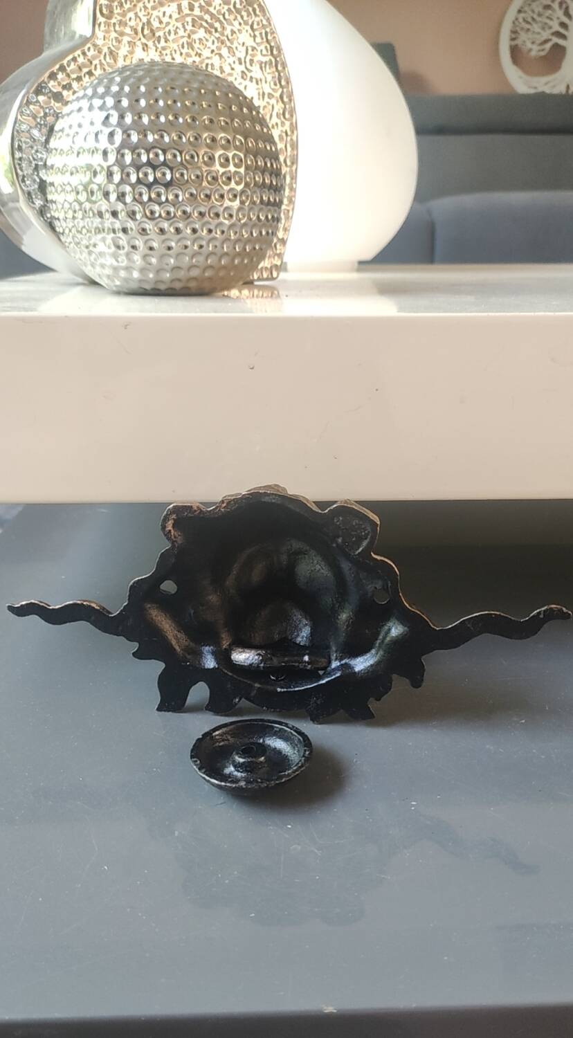 Heurtoir Porte Style Antique Lion/Serpents. En fonte patine vieil or