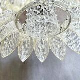 Ice Glass Lamp, Mid-Century Acrylic Pendant Light, Kalmar Era Ceiling Lamp