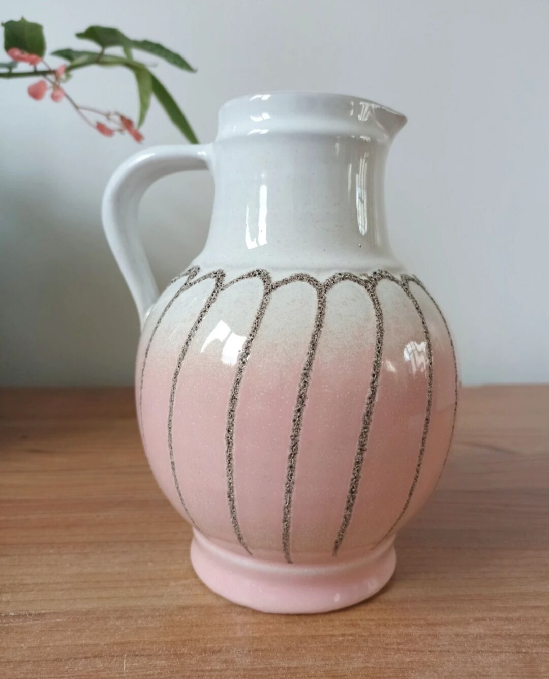 Vintage enamelled ceramic jug - Strelha GDR
