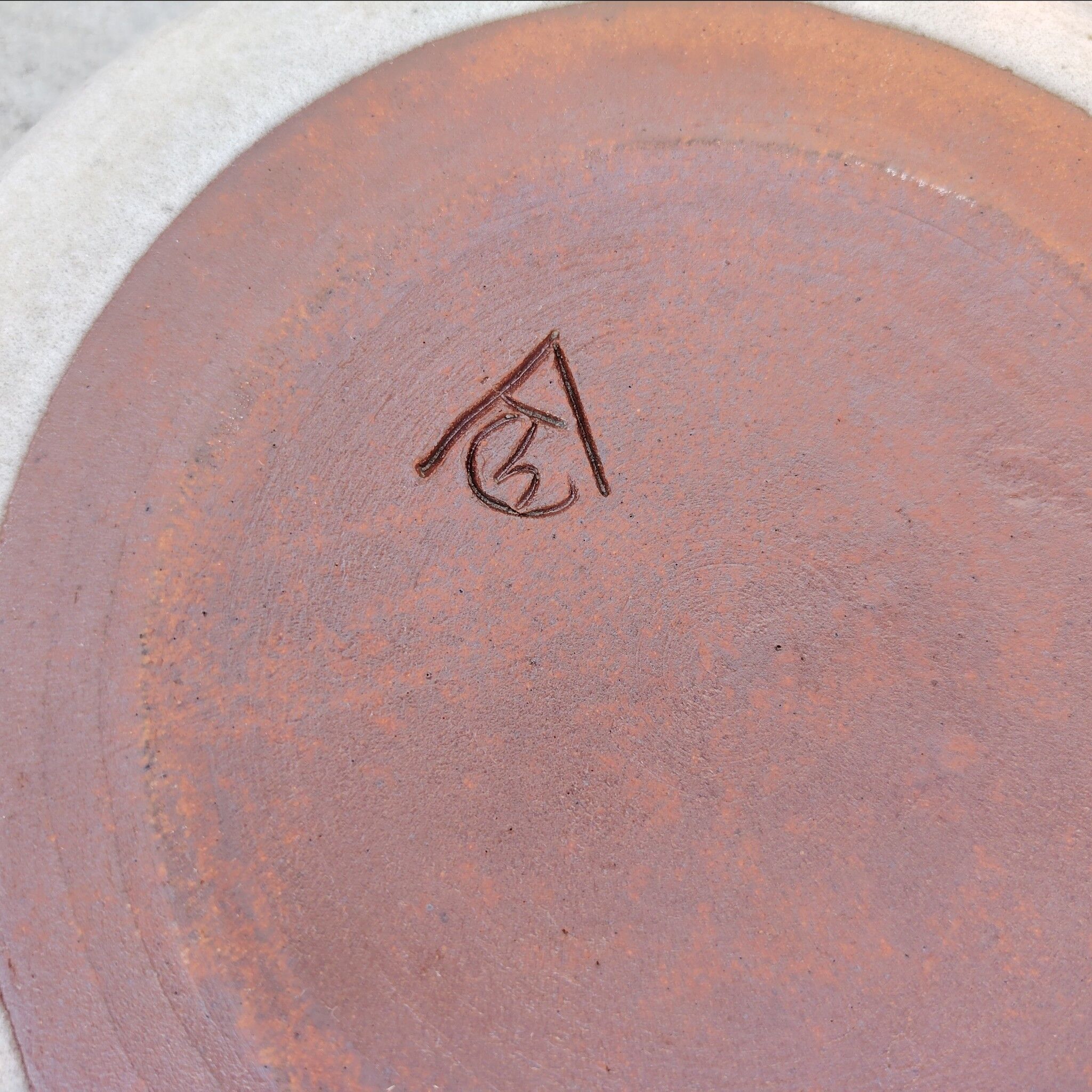 4 flat plates, ceramic, Chantal & Thierry Robert