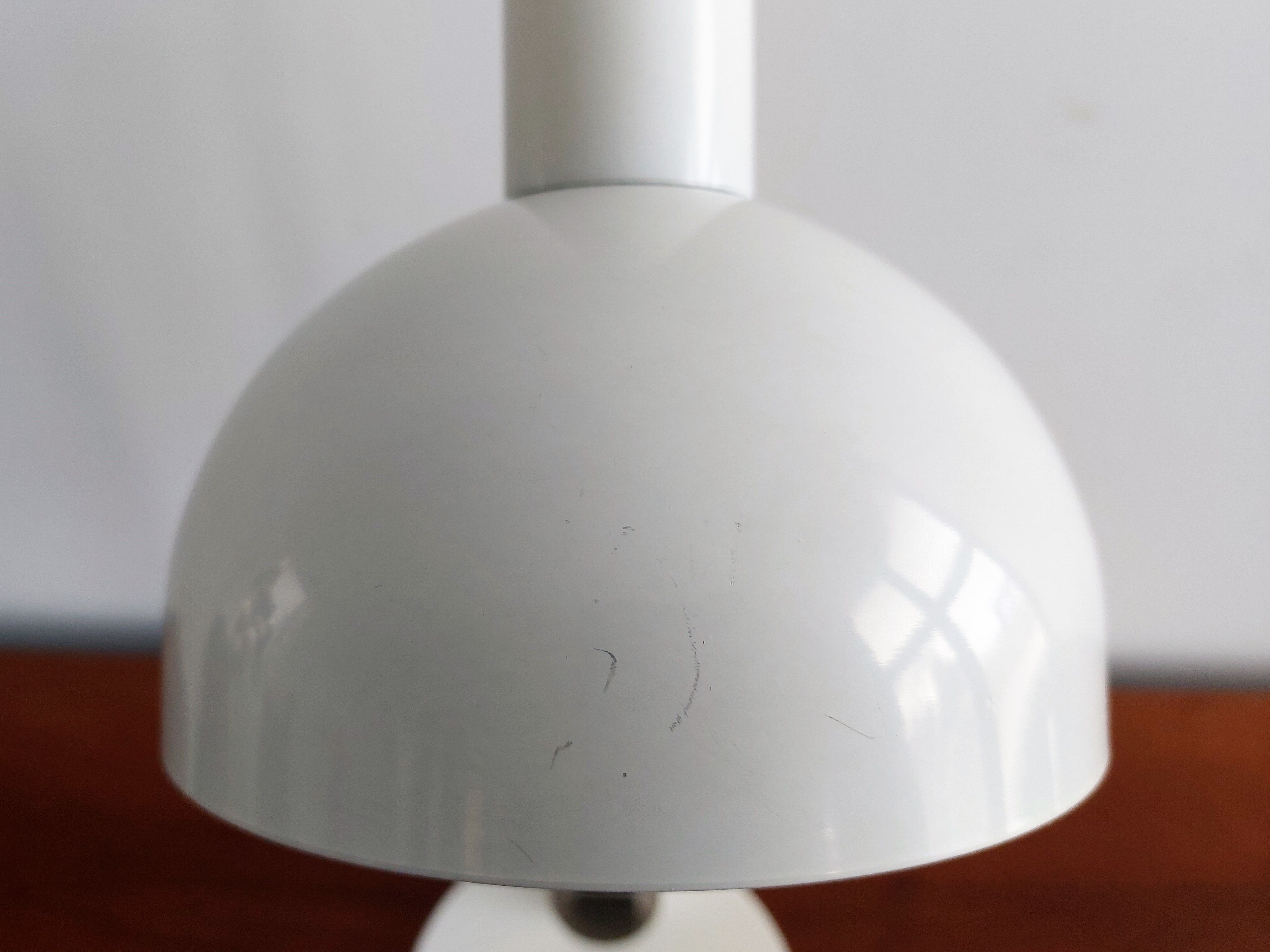 Reversible white metal and chrome table lamp, 1960's
