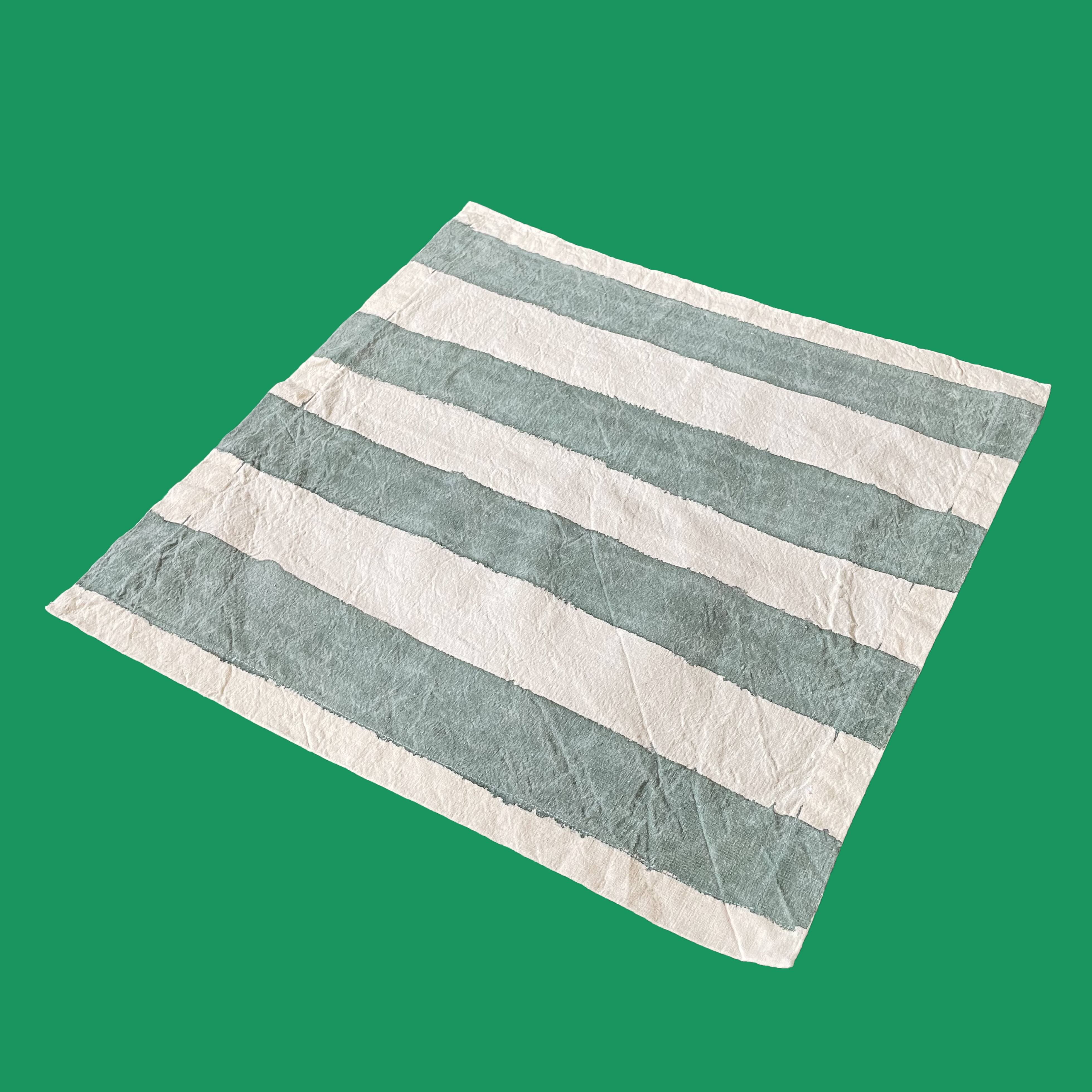 Serviette bayadère verte