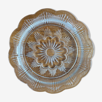 Assiette en verre motif et forme fleur