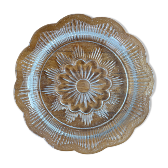 Assiette en verre motif et forme fleur