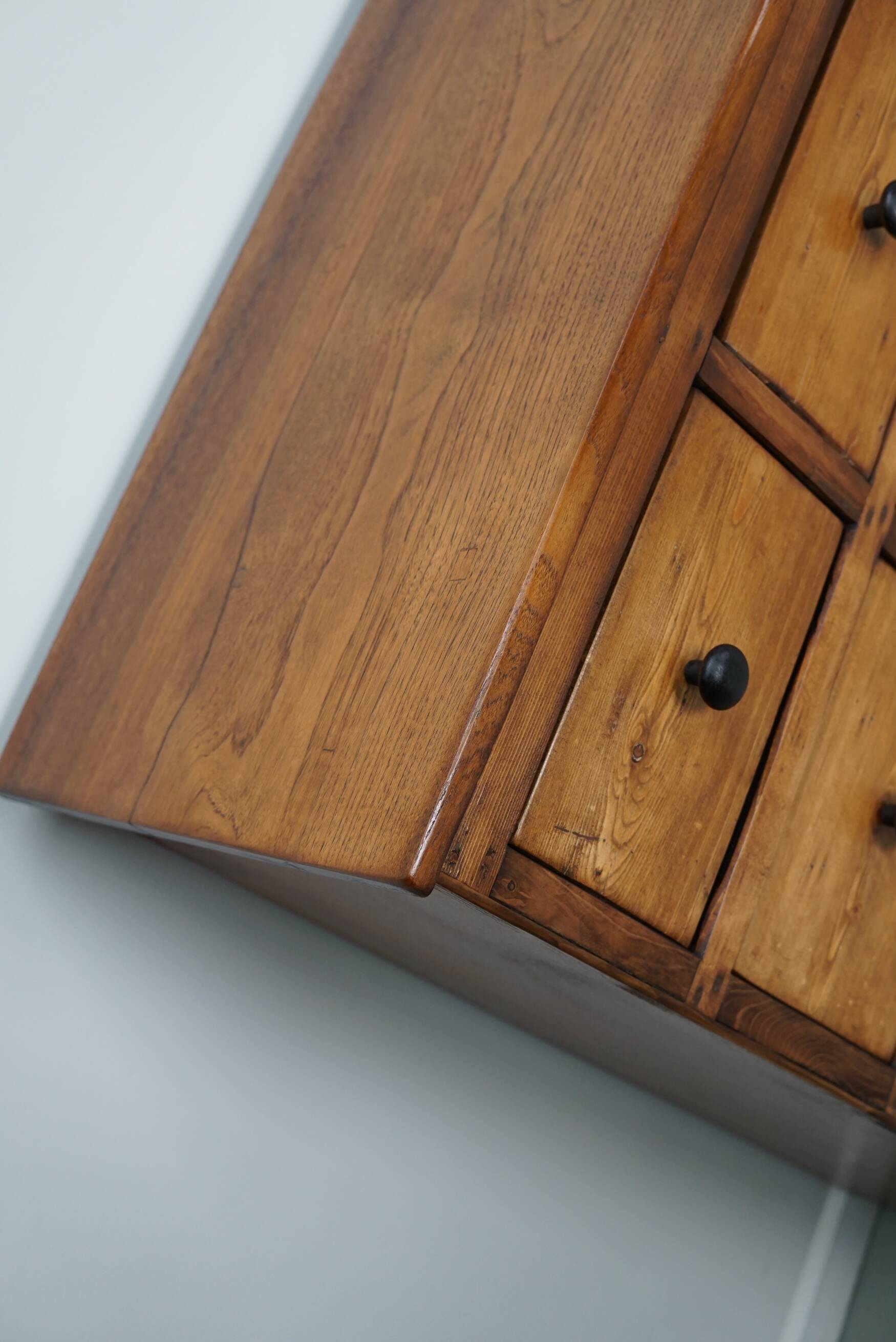 Large German Pine Industrial Apothecary / Shop Cabinet, 1950s