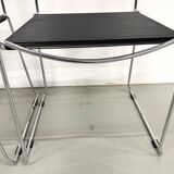 Set of 6 "Spaghetti" Chairs Italian Design 80s – Black & Chrome