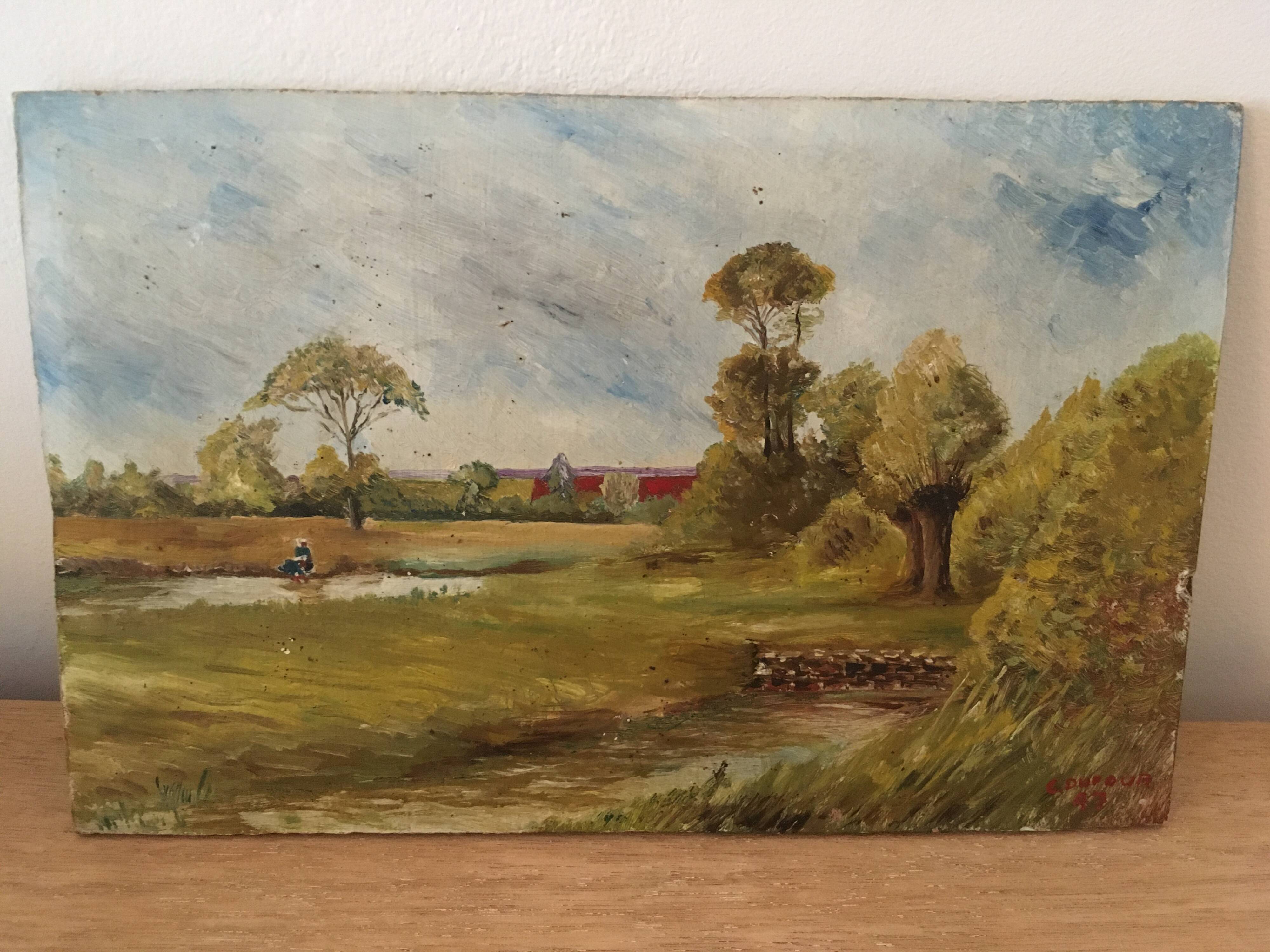 Ancient landscape painting.